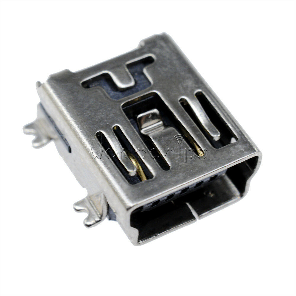 100Pcs Mini USB Type B Female 5-Pin SMT SMD Socket Jack Connector Port PCB Board