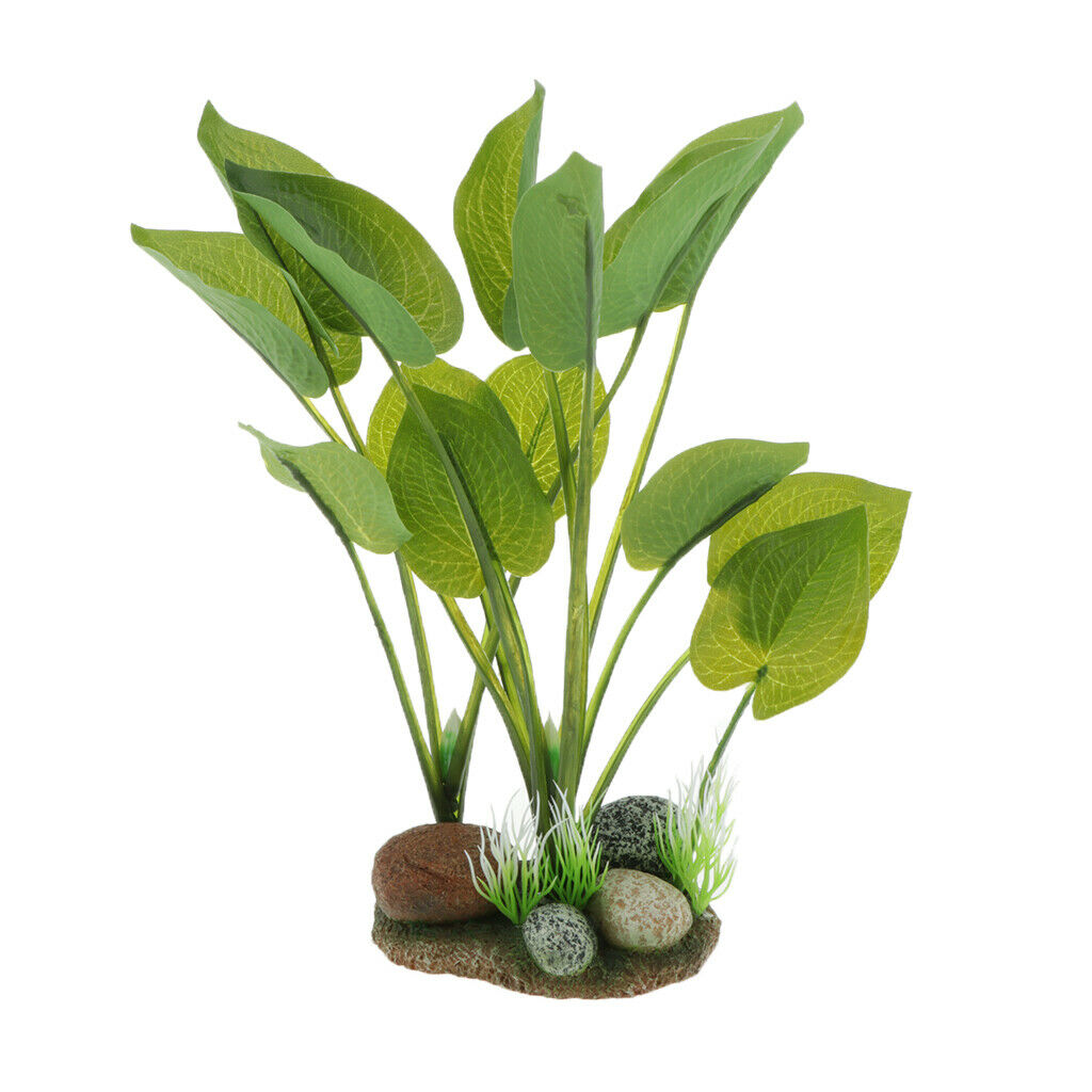 Set of 2 Reptile Lifelike Plastic Plants Aquarium Water Grass For Reptile