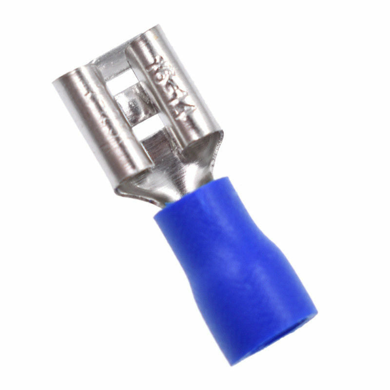 100X FDD2-250 Blue Metal Spade Insulated Wire Crimp Splice Terminal Connector