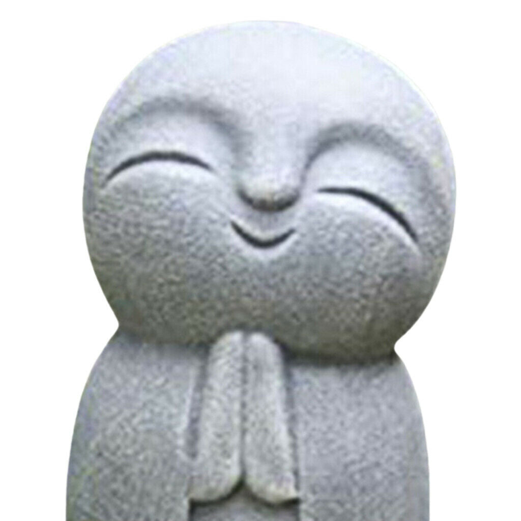 Garden Namaste Praying Volcanic Jizo Japanese Buddha Lucky Statue