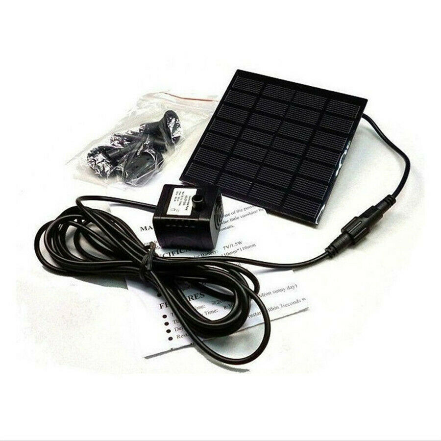 Solar Panel Power Submersible Fountain Pool Pond Garden Water Pump Kit Outdoor