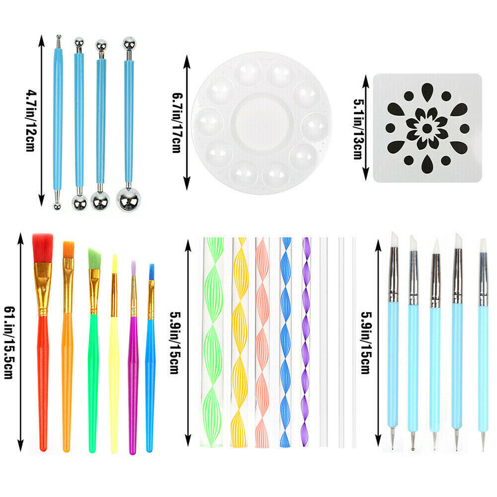 40pcs Mandala Dotting Tool Set Rock Painting Kit Dot Art Pen Paint Stencil Gift