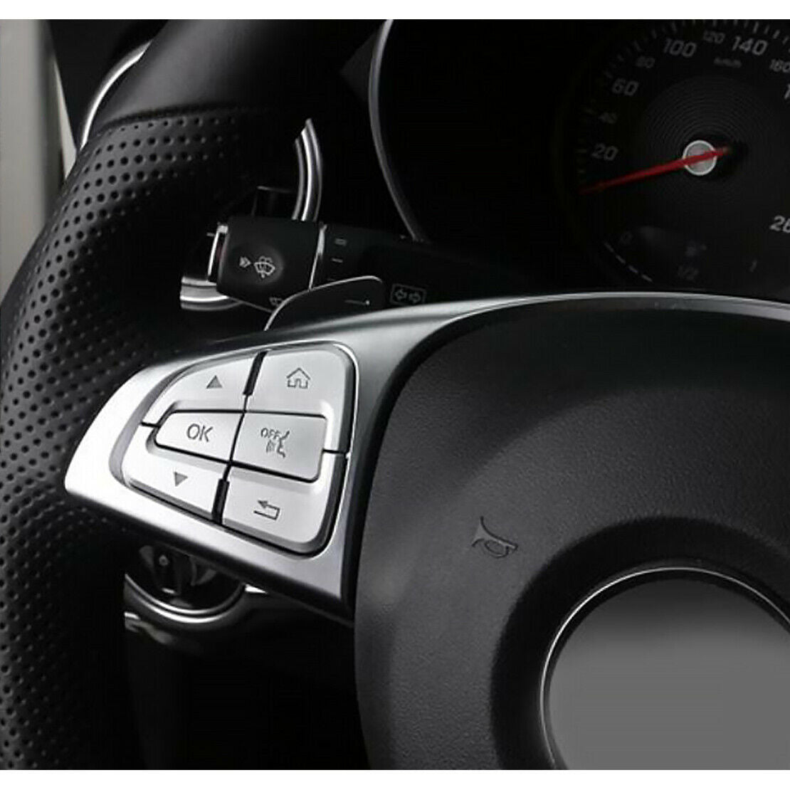 Steering Wheel Decoration Cover Trim fit for Benz GLC C W205 2015 to 2018