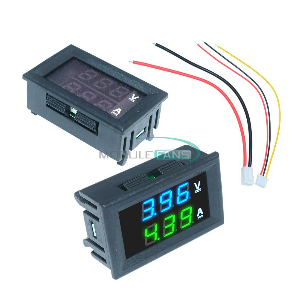 DC0-100V 10A Blue & Green Dual LED Display Voltage AMP Power Voltmeter Ammeter
