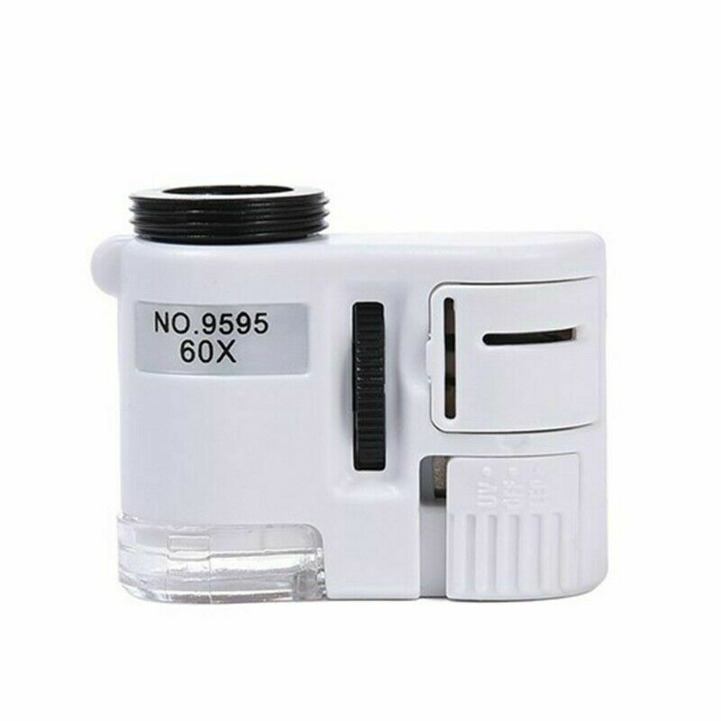 9595W 60X Magnifier Mini Portable Mobile Phone Clip Microscope Tool LED Light