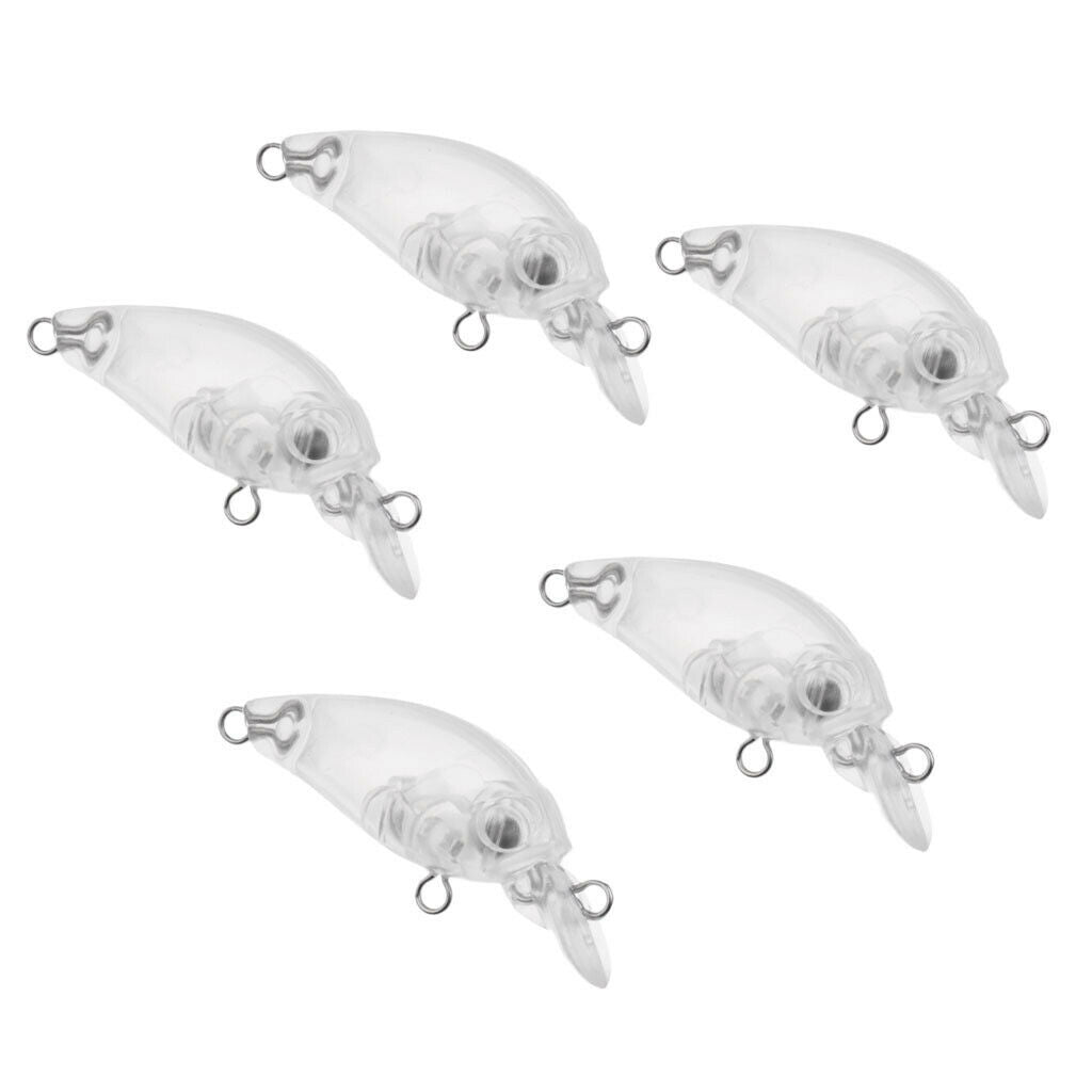 2X 5pcs Unpainted Hard Fishing Lures Blank Crankbaits DIY Fishing Body 4.7cm