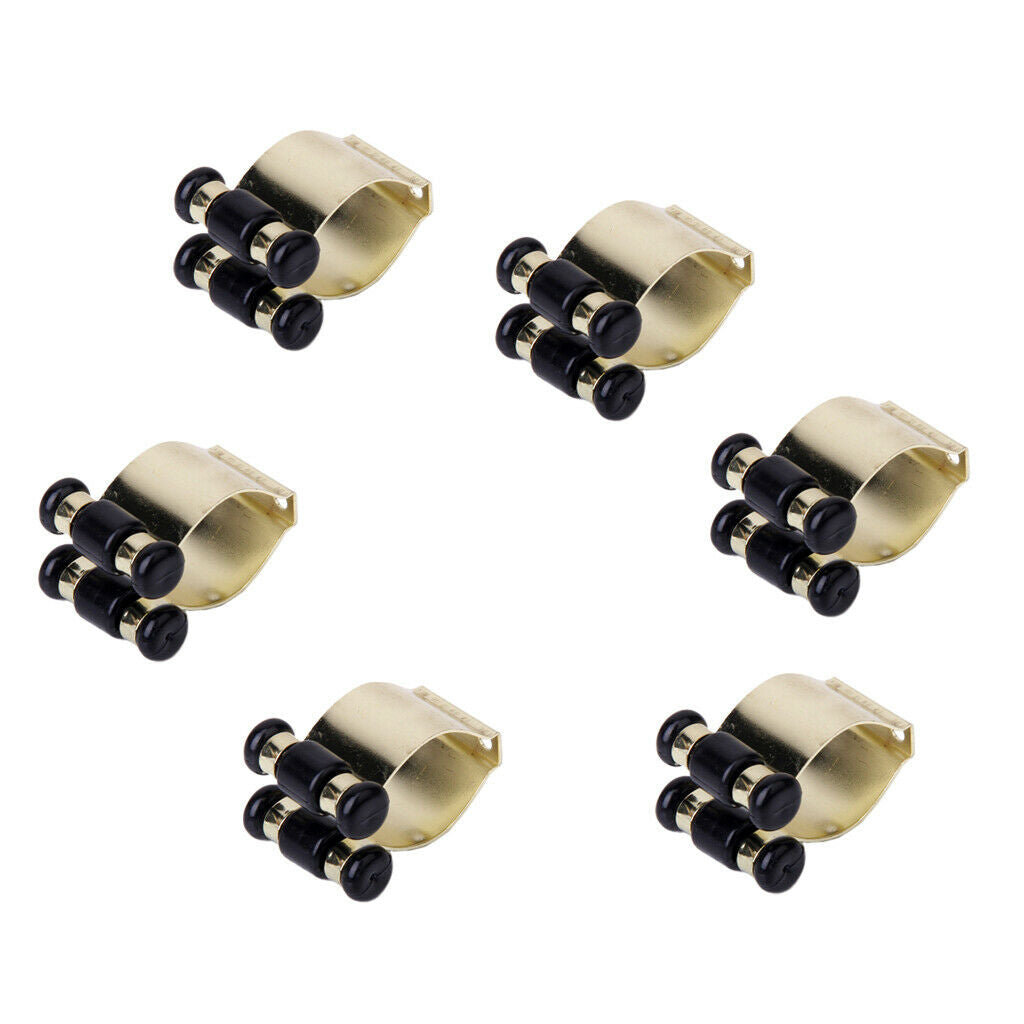 6 Pieces Portable Cue Clips for Snooker Billiard Pool Cue Rack - Golden