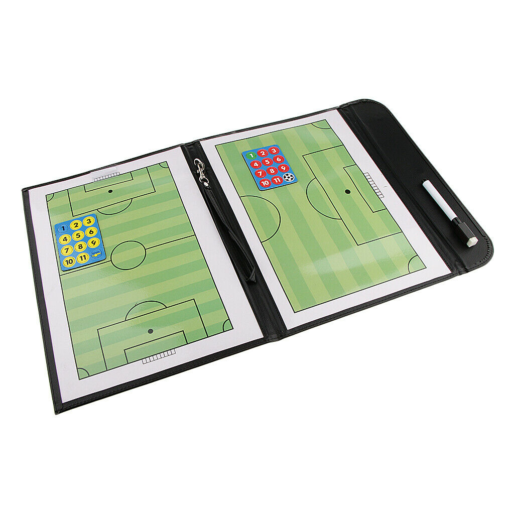Portable A4 Leather Football Magnet Tactics Coaches Boards with Erasable Pen