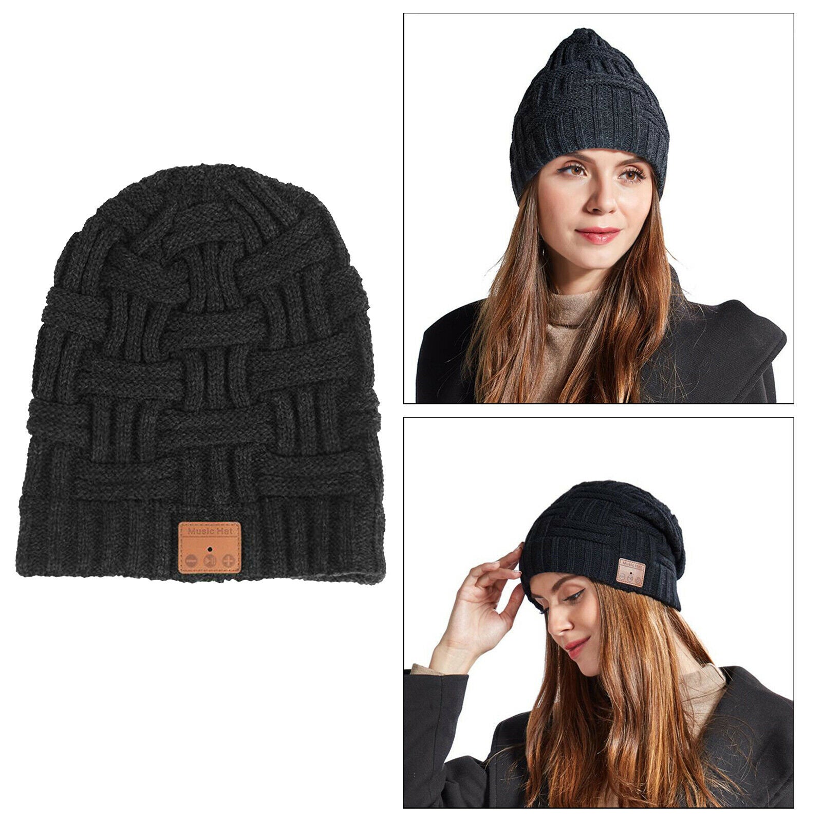 Bluetooth Knitted Beanie Smart Knitting Hat Running Cycling Speaker Earphone