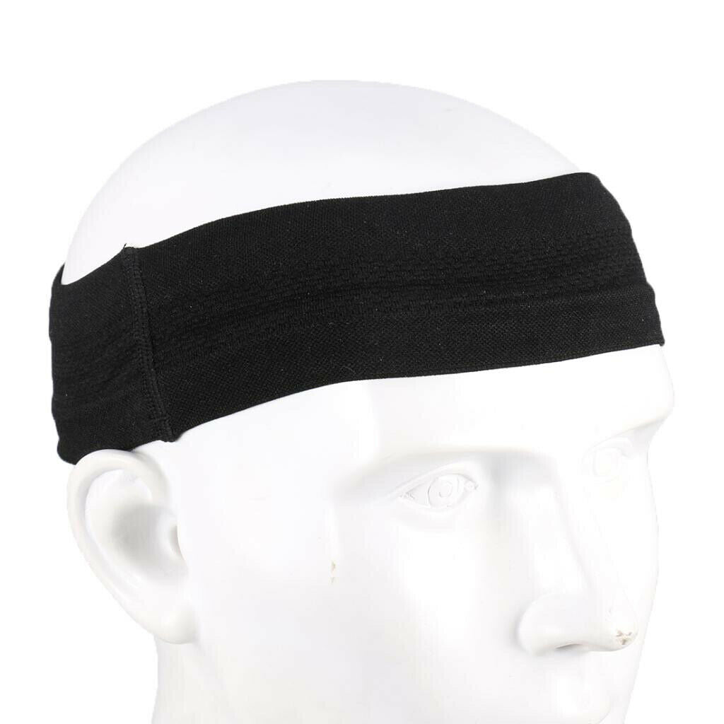 Unisex Sports Yoga Headband Wrap Gym Fitness Elastic Sweatband Black