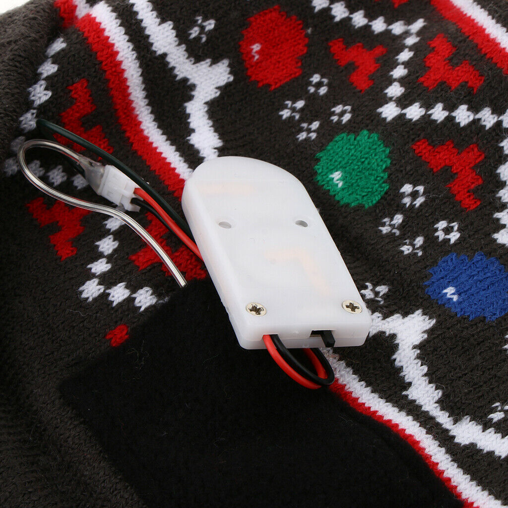 Light up Knitted Ugly Sweater Holiday Christmas Beanie gray elk