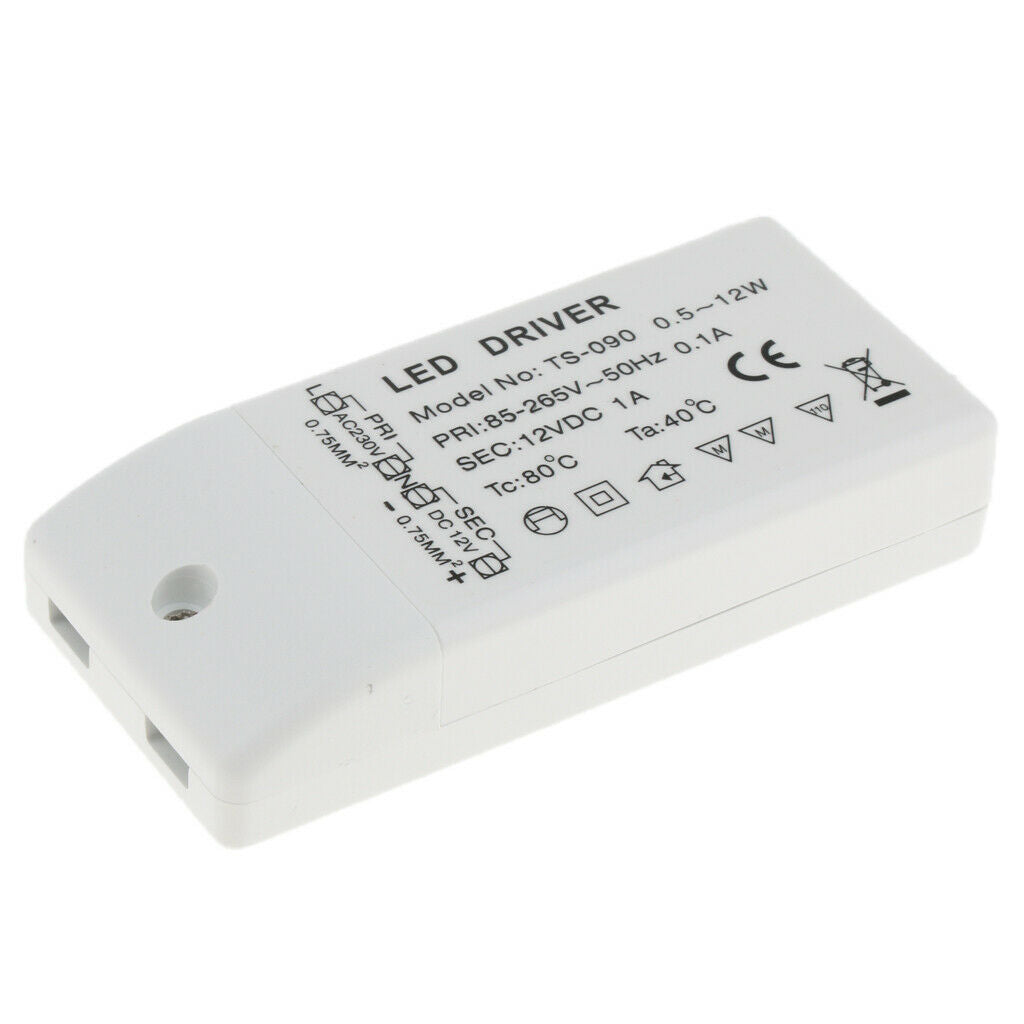 12W LED Light Lamp Driver Transformer Power Supply AC 85-265V to DC 12V 1A