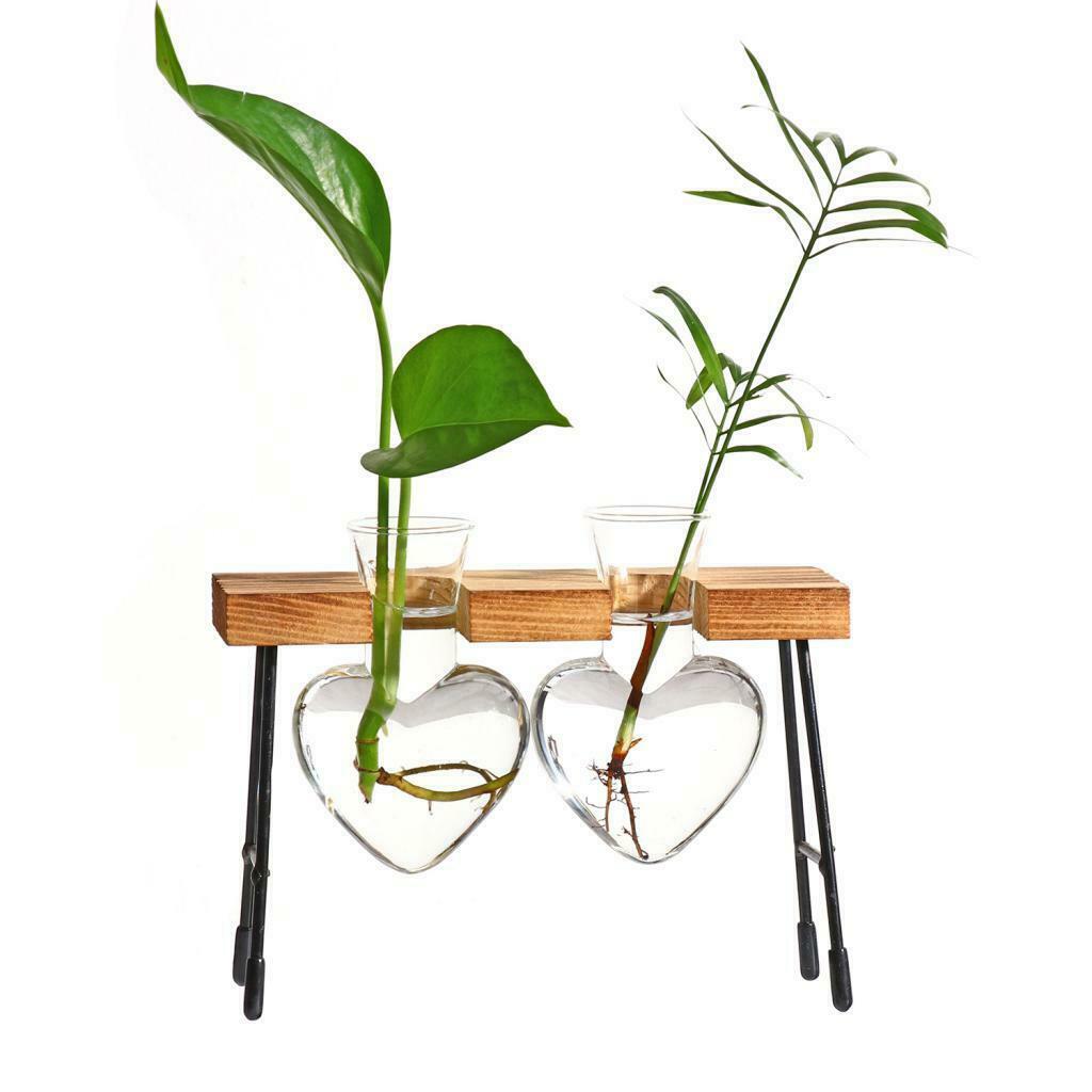 Glass Vase Test Tube In Wooden Chair For Flowers Plants Home Decoration-2