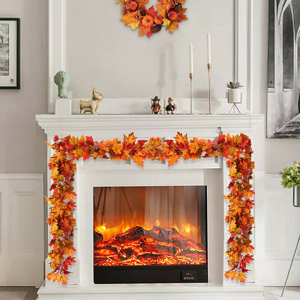 Imitation Cane Rattan Maple Leaf Halloween Decoration Artificial Plants @