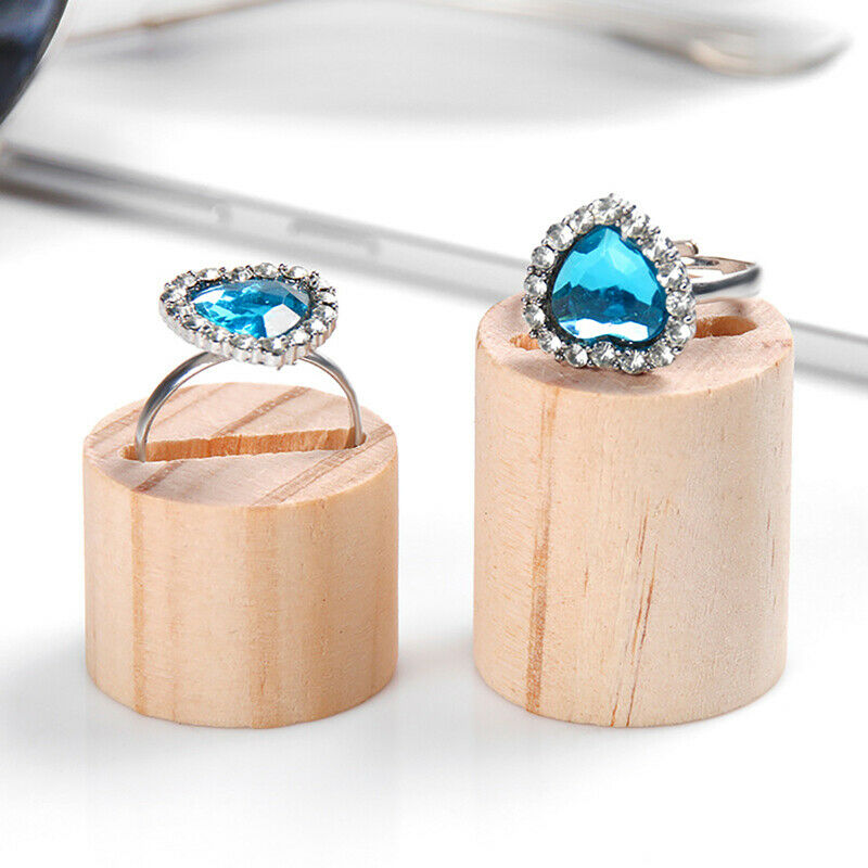 5 Pcs Wooden Ring Jewelry Display Rack Organizer Stand Cone Shape Ring Holder