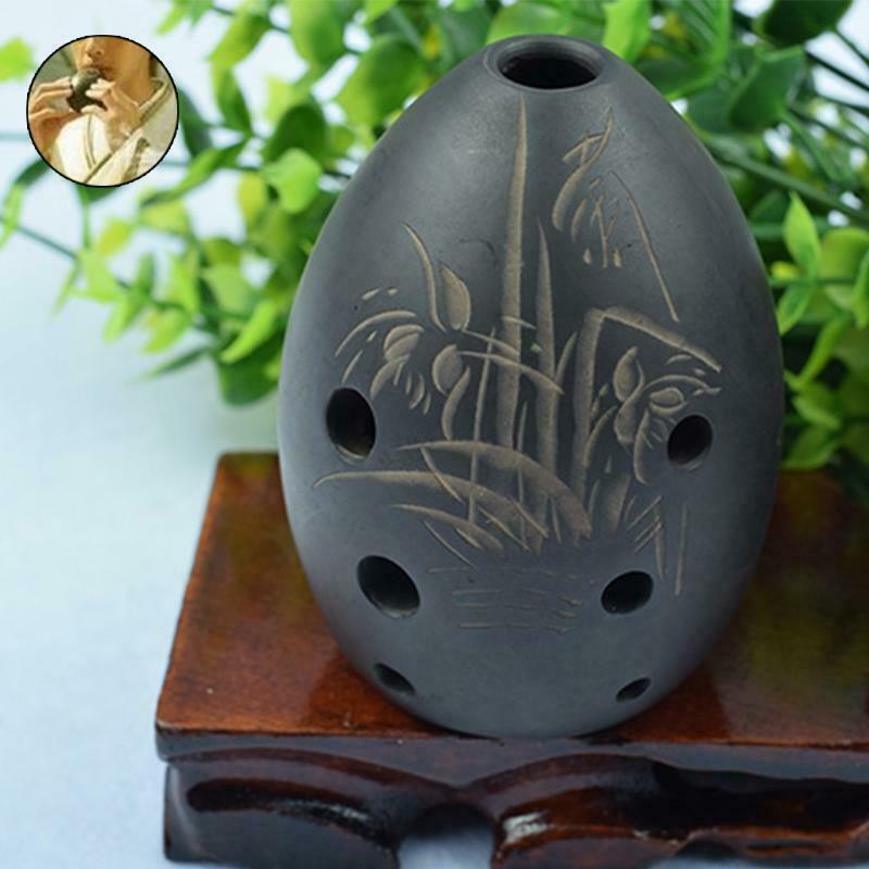 8 Holes Ocarina Black Clay Xun Musical Instrument For Children Beginner Gift