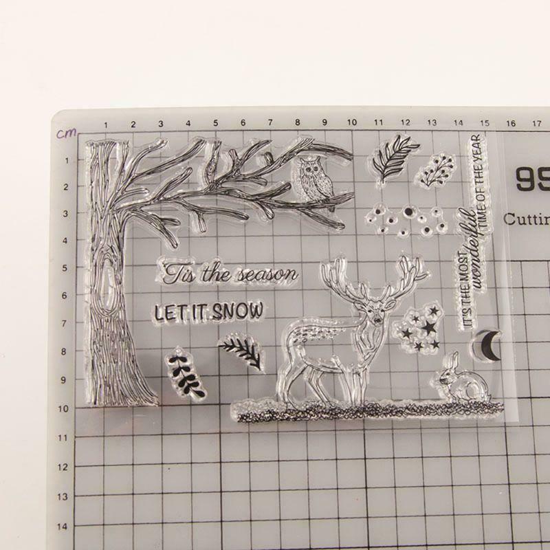Christmas Deer Silicone Clear Seal Stamp DIY Scrapbooking Embossing Photo Album