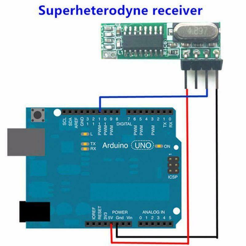 1 Set 433Mhz Superheterodyne RF Receiver Transmitter Module Kit With 2 Antennas