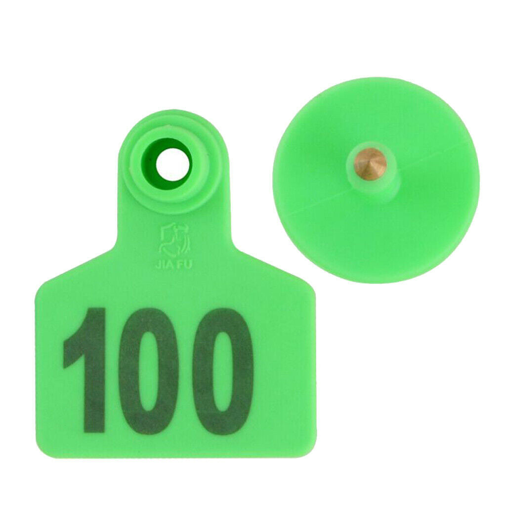 100 Pieces Pig Cow Cattles Livestock Ear Tags with Number 001-100