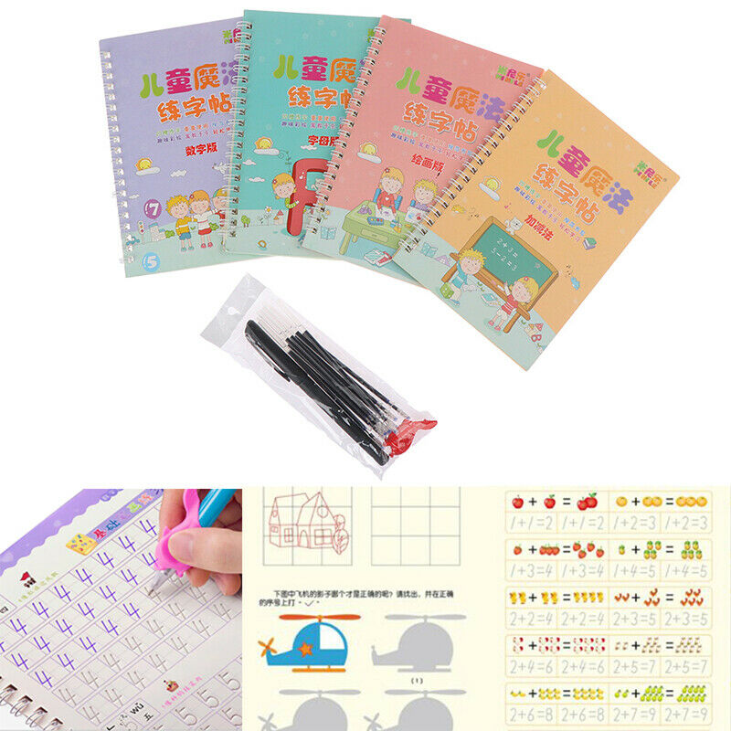 4Books Learning Numbers Letters Writing Practice Art Book Kids Copybook  ZDD Tt