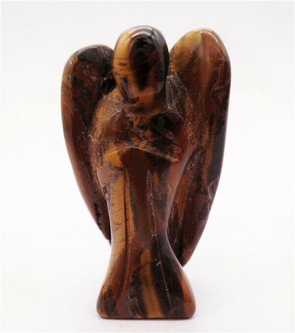 38x22x12mm Natural Tiger Iron Gem Carved Angel Statue Healing Decoration HH8088
