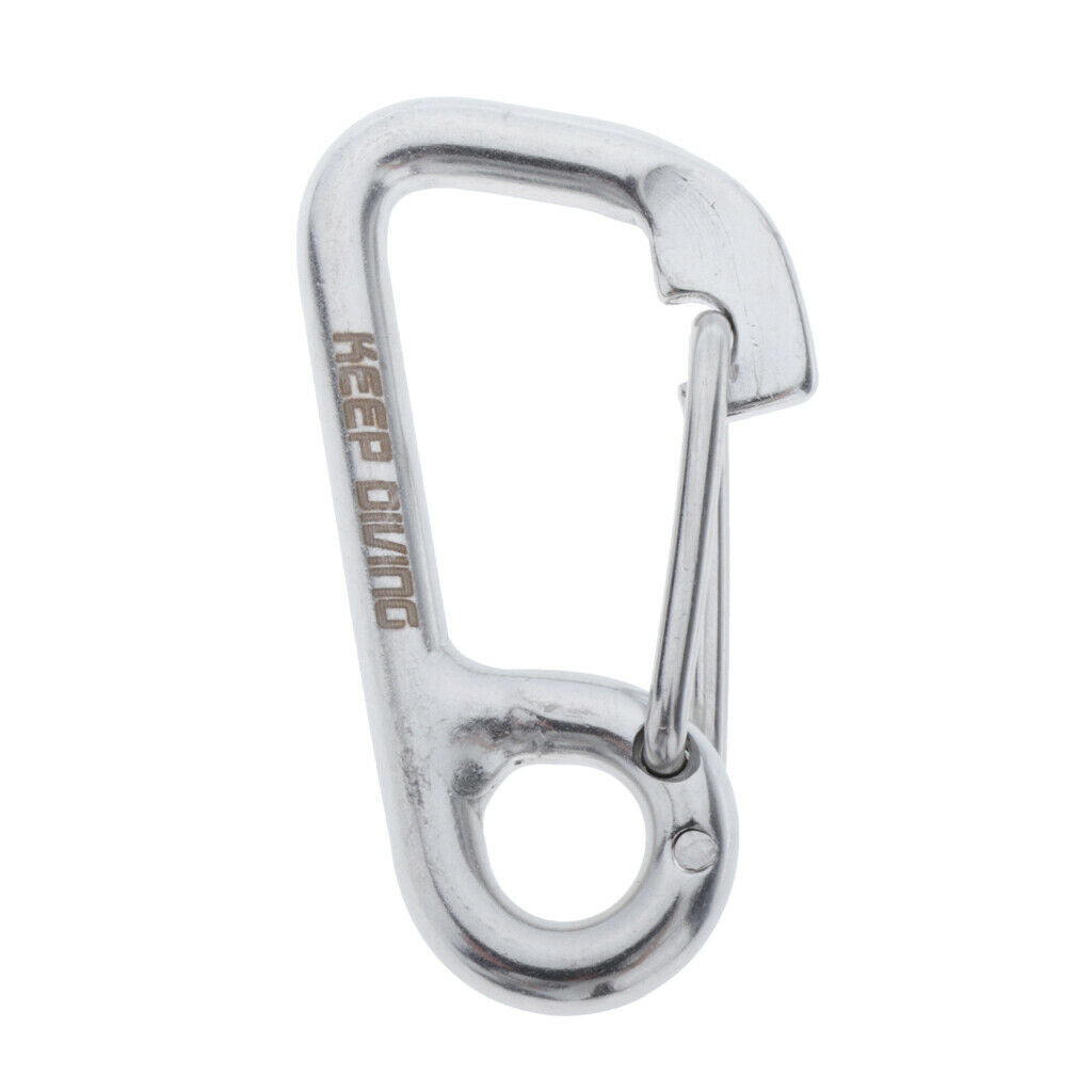 Stainless Steel Snap Spring Buckle Hook BCD Finger Spool Dive Safety Clip