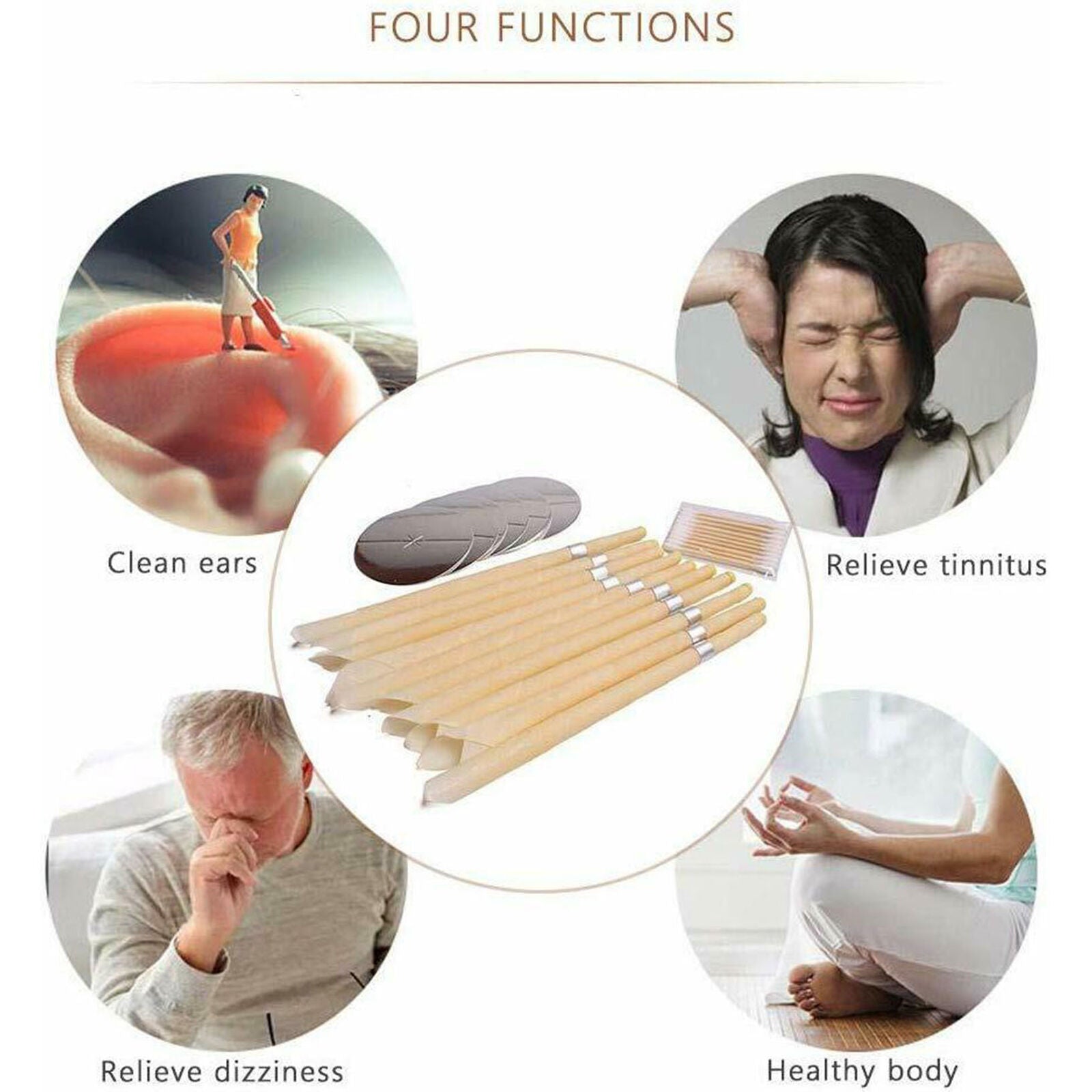 Earwax Candles Wax Hollow Blend Cones Beeswax Ear Cleaning Hearing Massage New