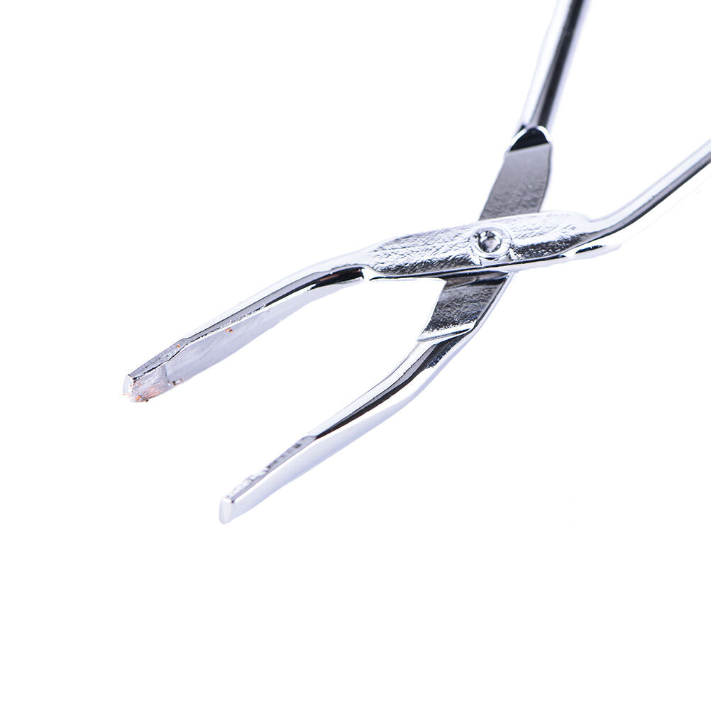 2x Scissors Flat Tip Eyebrow Tweezers Clamp Clipper Stainless Removal Tool.l8