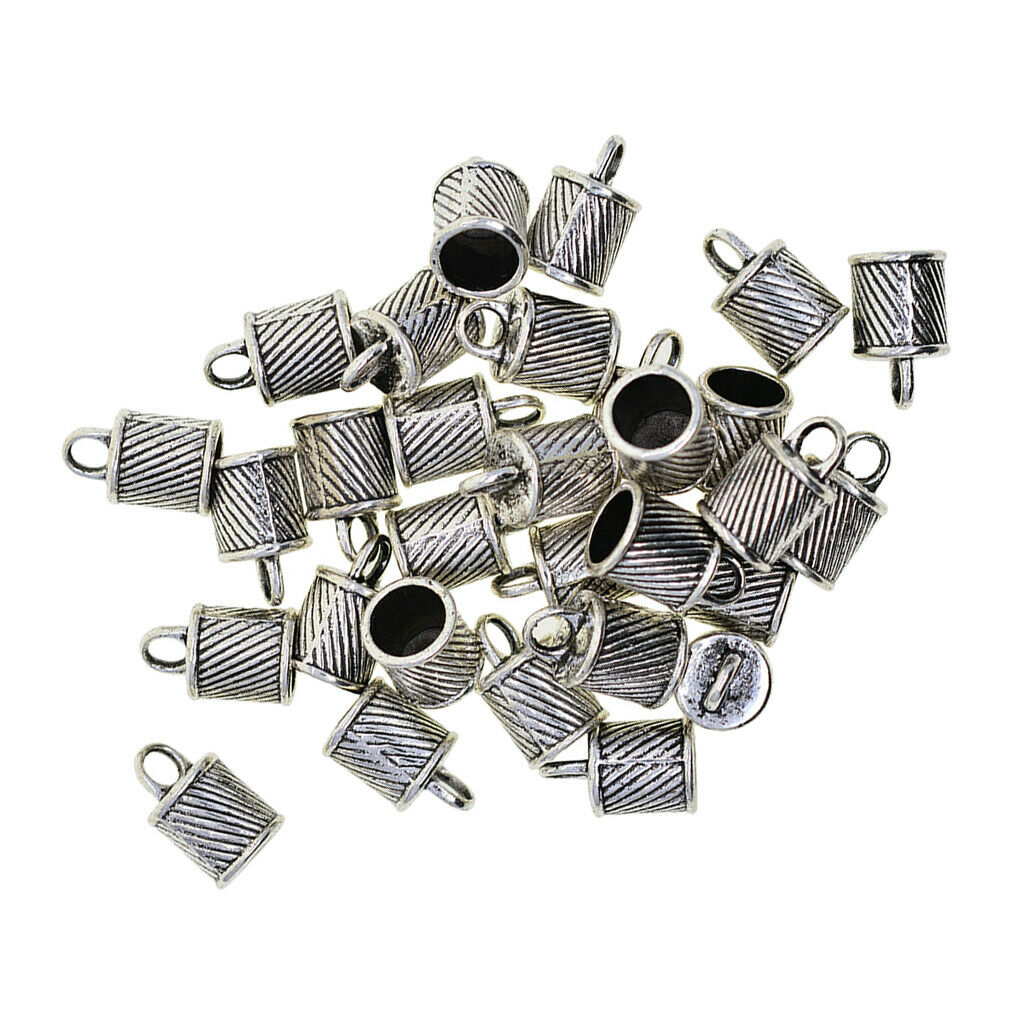 30Pcs 8mm Bell Shape End Caps Metal Caps End Parts For Kumihimo Ribbons Cords