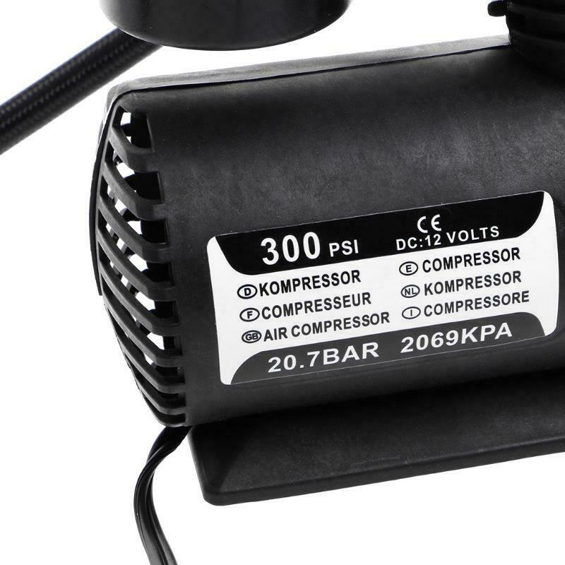 300 PSI 12V Car Portable Mini Air Compressor Electric Tire Inflator Pump w/Gauge