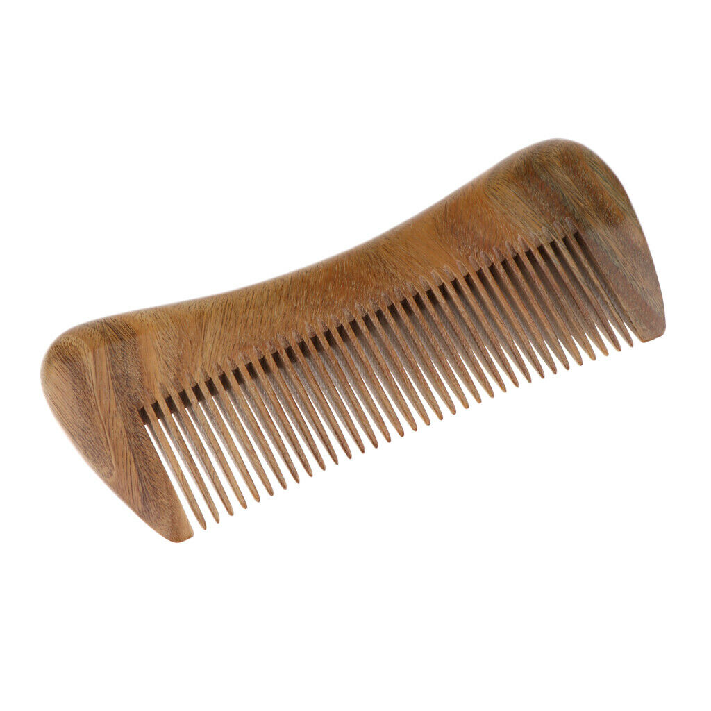Anti-Static Thicken Green Sandalwood Comb Wide Tooth fo Curly Hair Women Men