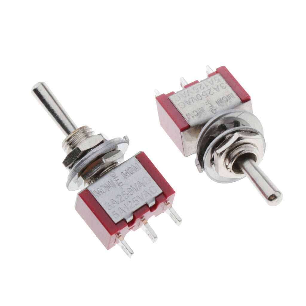 Set of 2 Precision Toggle Off/Off Double Self-resetting 3 Way Toggle Switch