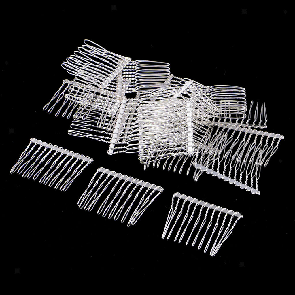 20x Metal Hair Clips Side Combs 12 Teeth DIY Women Hair Accessories Findings -