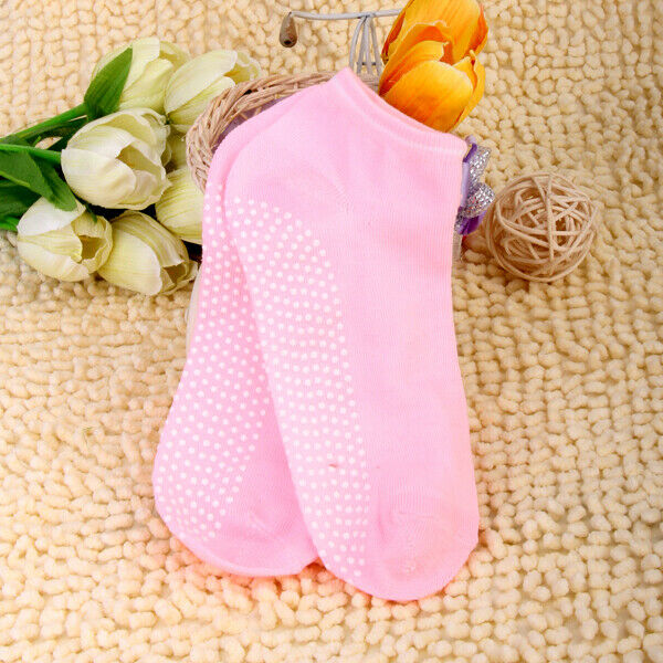 2 Pairs Women Non Slip Massage Granule Yoga Socks - Pink