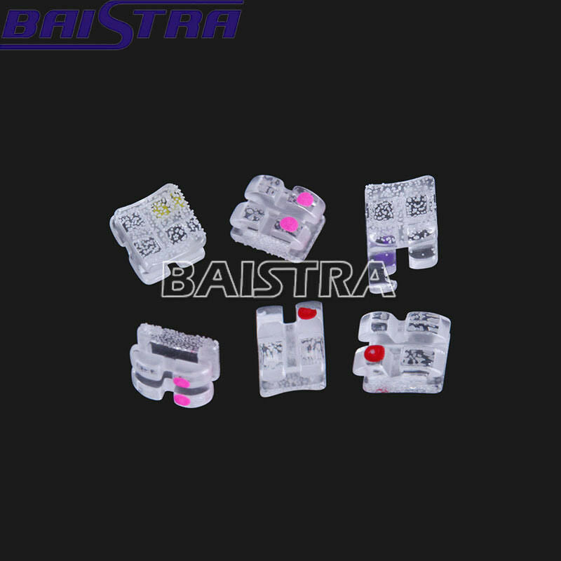 2XABSOLUTE Dental Orthodontic Sapphire Ceramic Brackets Braces Roth 022 Hooks 3