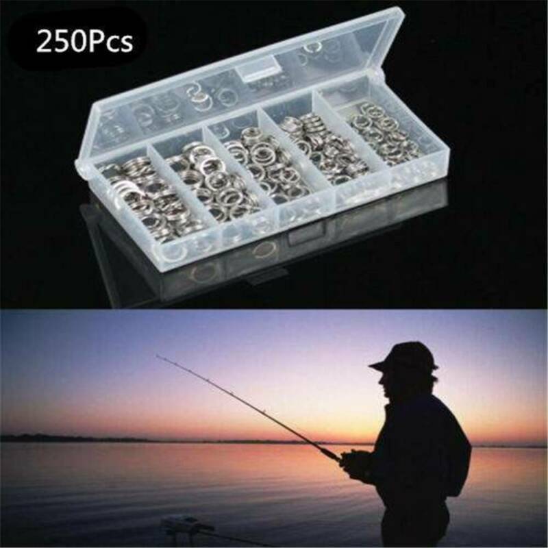 250pcs 5 Size Fishing lures Split Rings Stainless Steel For Fish Snap Connector-