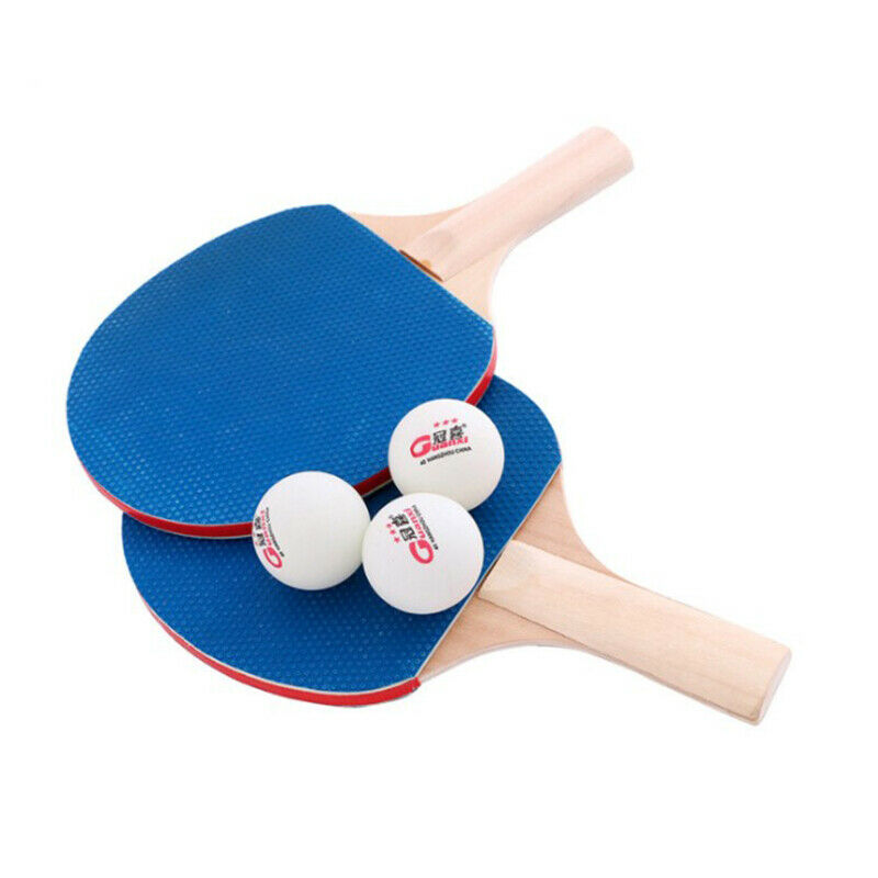 Table Tennis Ping Pong Set 2x Paddle Bats & Extending Net & 3 Balls PortabDD