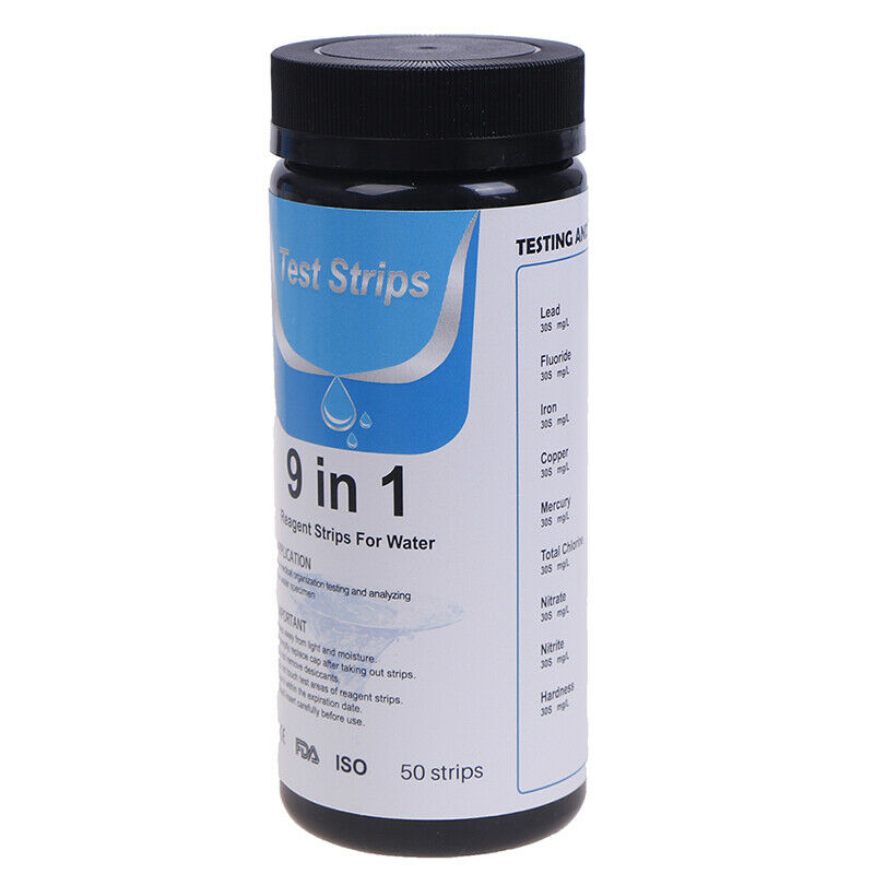 50Pcs 9IN1 PH Test Fish Tank Water Tropical Aquarium Pond Water Test Strips K SJ