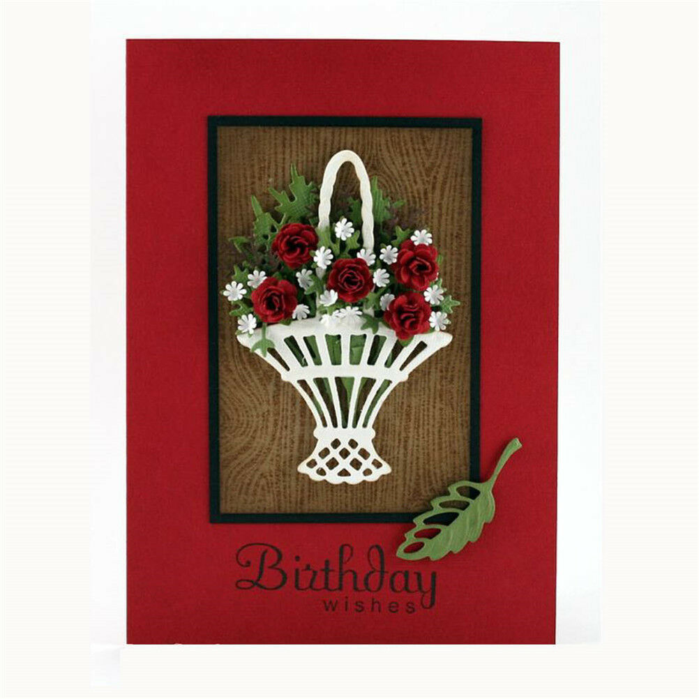 flower basket metal cutting dies stencil scrapbook album paper embossing .l8