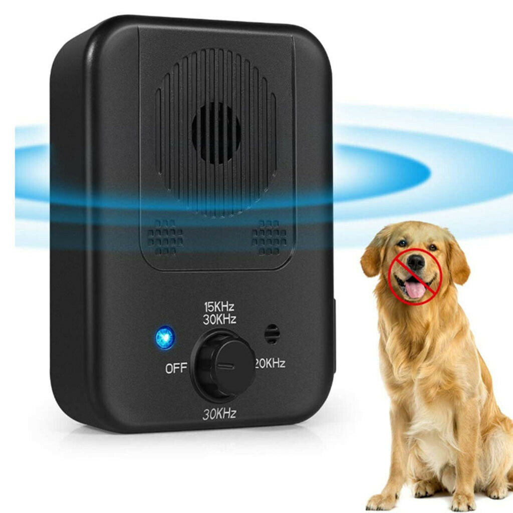 No-Bark Control, Indoor & Outdoor Ultrasonic Stop Dog Barking Devices Black