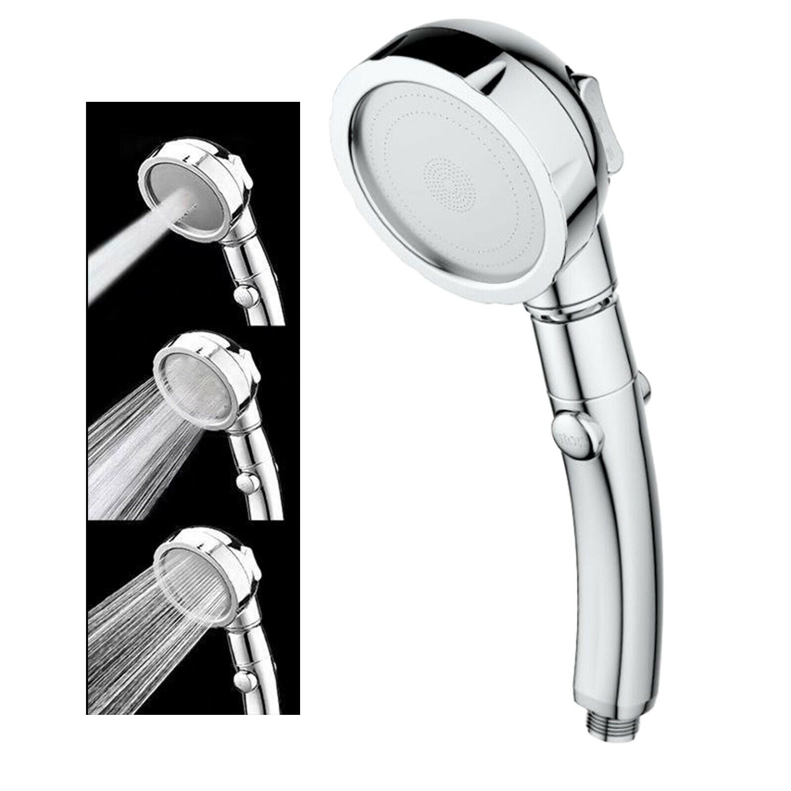 Bathroom High Pressure Spa Fixed Showerhead 360 Rotation One-button Switch