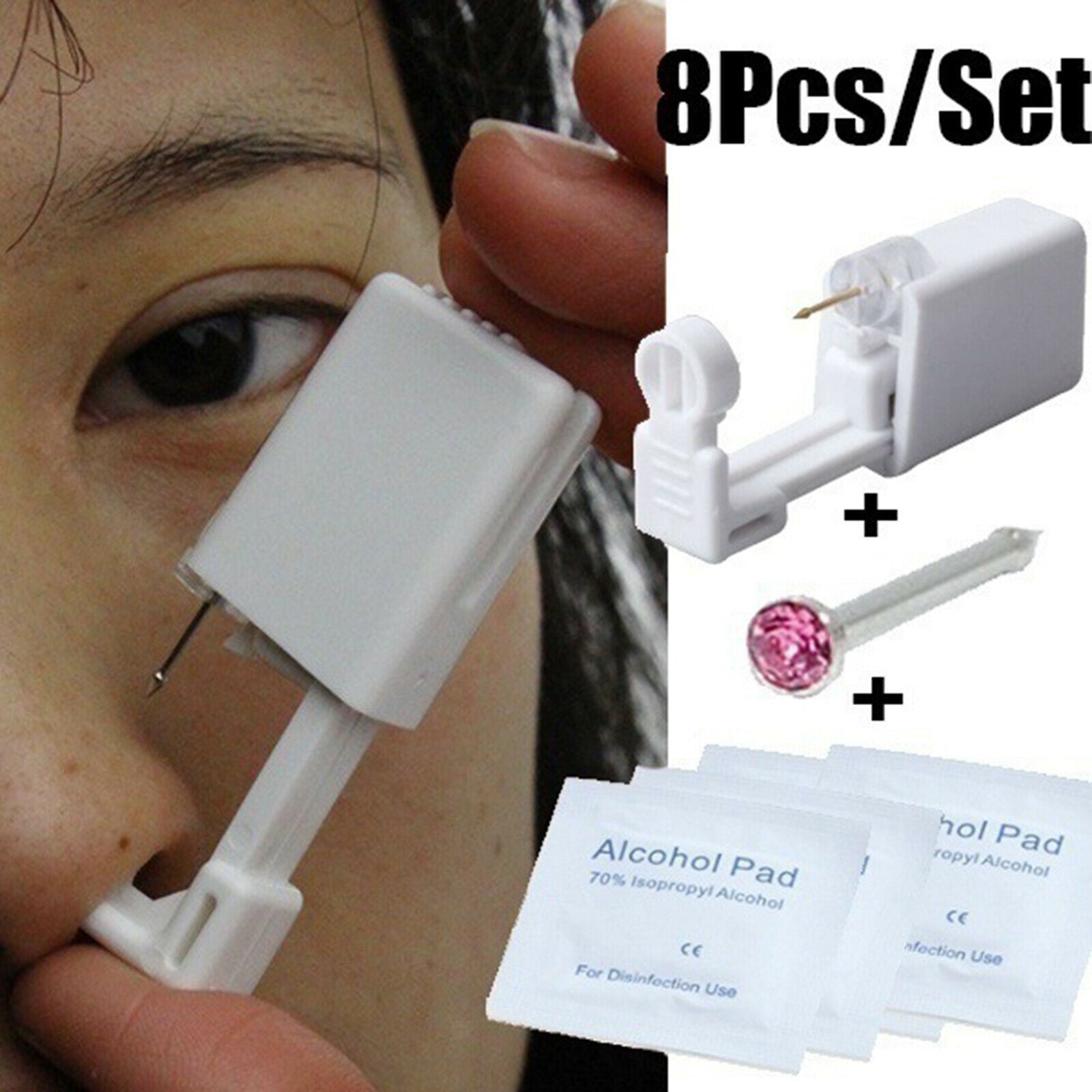 Steel Ear Nose Navel Body Piercing Gun with Earring Studs Tool No Pain DIY