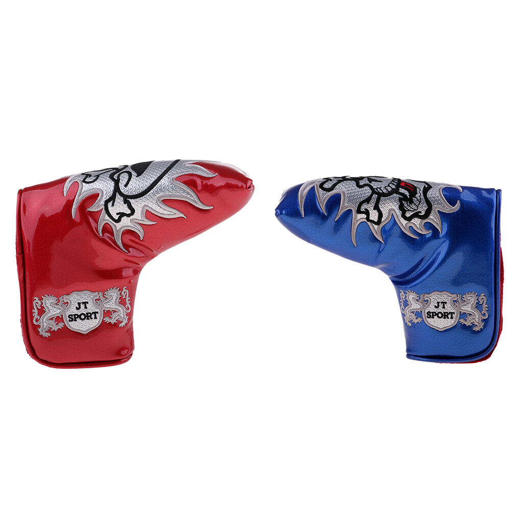 Set of 2 Golf Putter Head Covers, Golf Club Putter Protector Covers, Golf Mallet