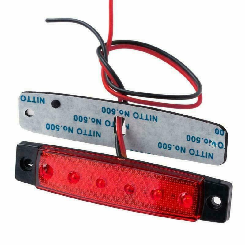 20x Red Amber 6LED Side Marker Light Indicators Truck Trailer Boats RV Clearance