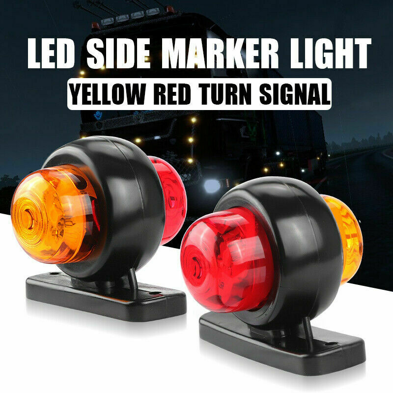 10pcs Red Yellow LED Side Marker Light Clearance Lamp Truck Trailer Van 12V/24V