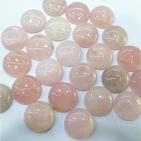 10Pcs 20mm Wholesale Natural Rose Quartz Round Cab Cabochon DIY Jewelry HH7136