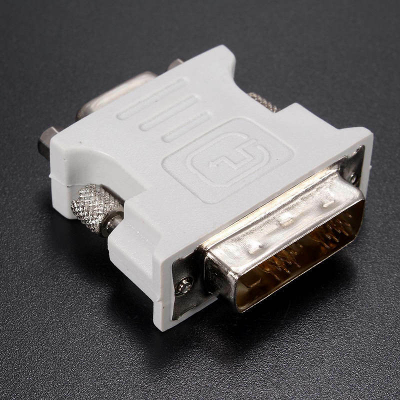 DVI-D 18+1 Pin Dual Link Male to VGA 15 Pin Female Plug Adapter for LCD Monitor
