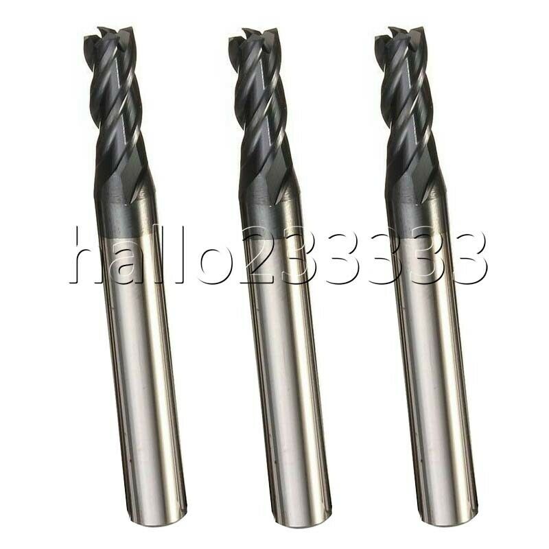 3PCS 5mm HRC50 HSS Straight Shank 4 Flute Tungsten steel cutter Cutter CNC Drill