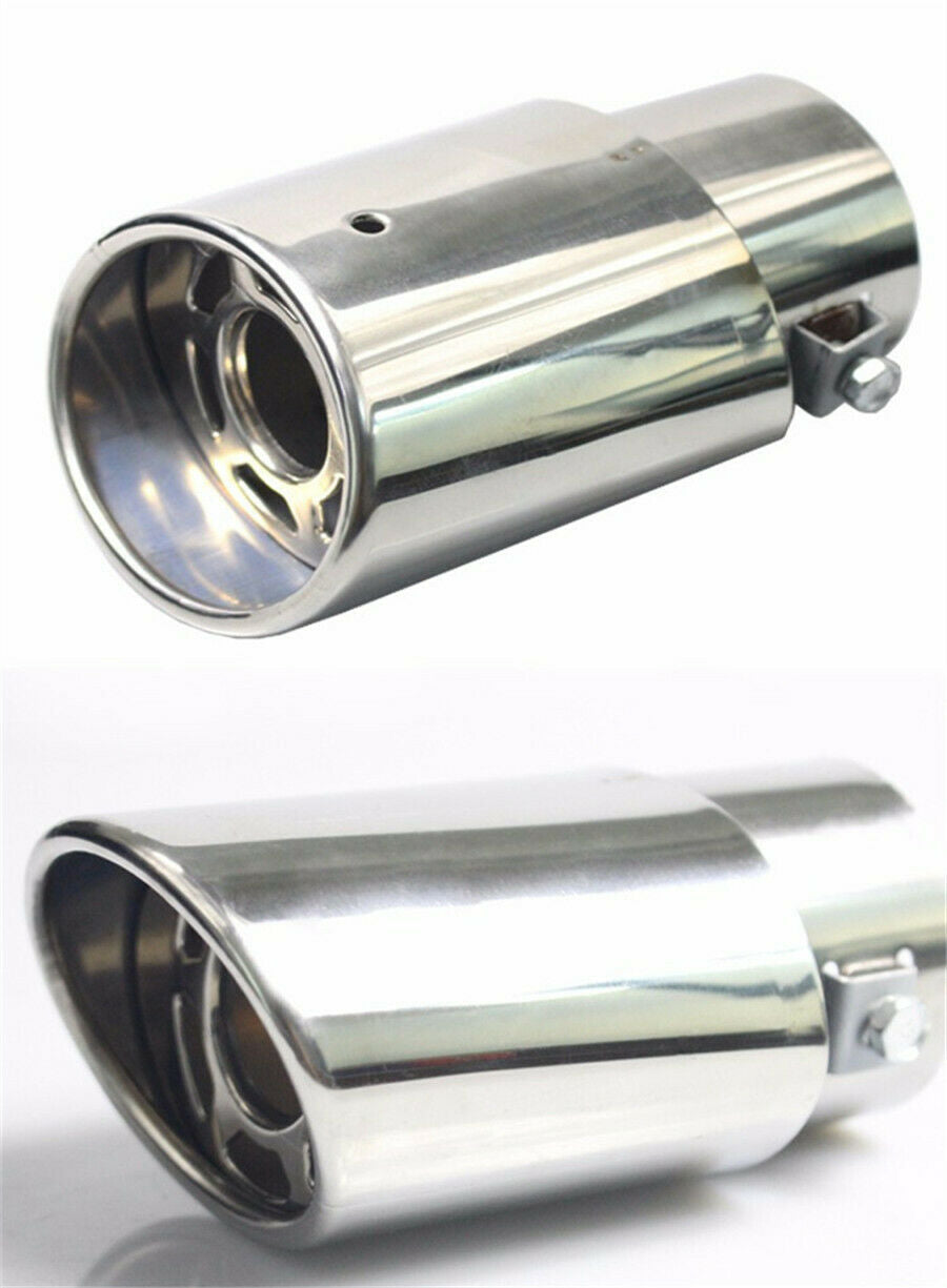 Universal Steel Auto Car Rear Round Exhaust Pipe Tail Muffler 1.5-2.2 INCH