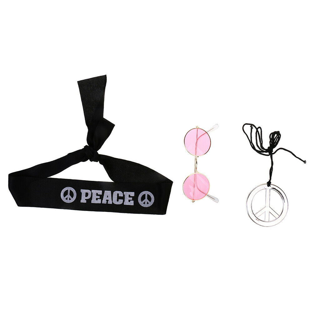 3 in 1 Funny Party Hippy 60s 70s Headband Costume Roleplay Carnival Accessories
